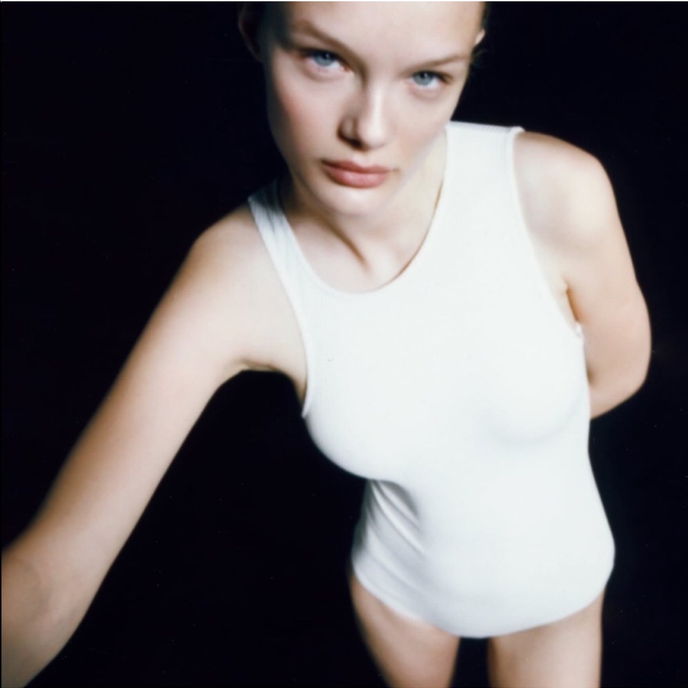 NWT Zara white Asymmetric Bodysuit - Picture 1 of 6